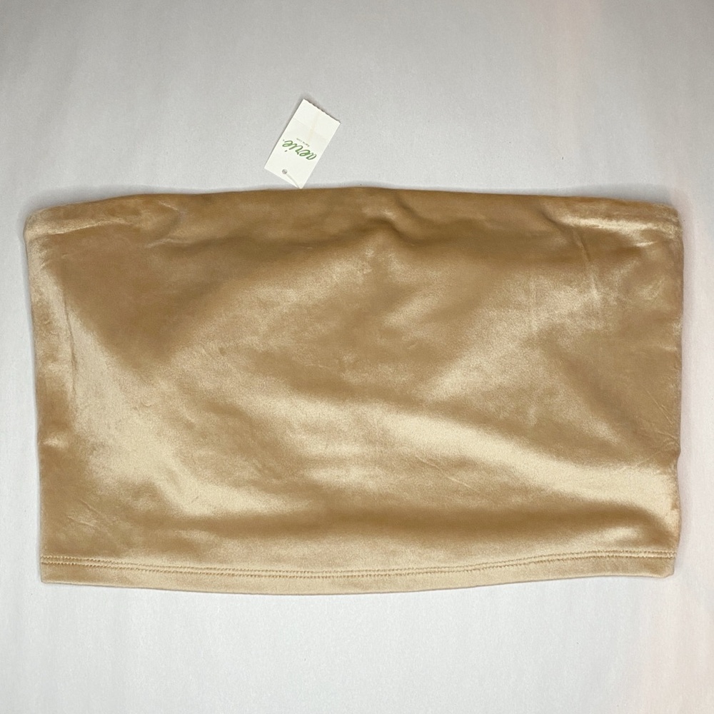 NWT Aerie Tan Velvet Stretch Tube Top Bandeau Size Medium